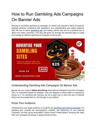 how to run gambling ads campaigns on banner ads