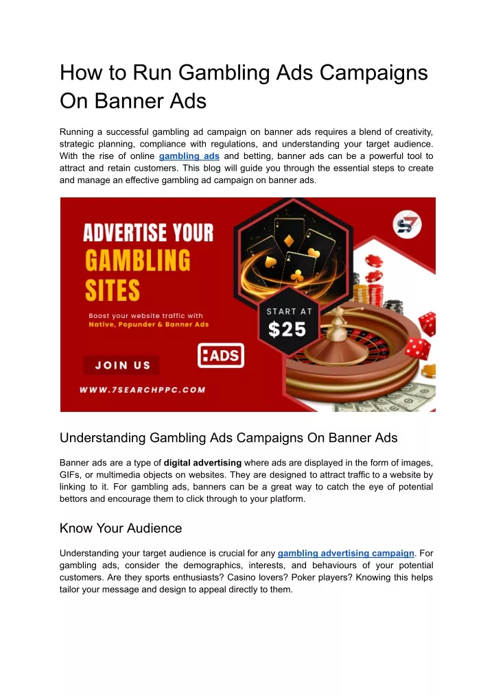 how to run gambling ads campaigns on banner ads