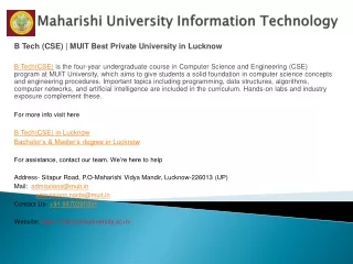 b tech cse muit best private university in lucknow
