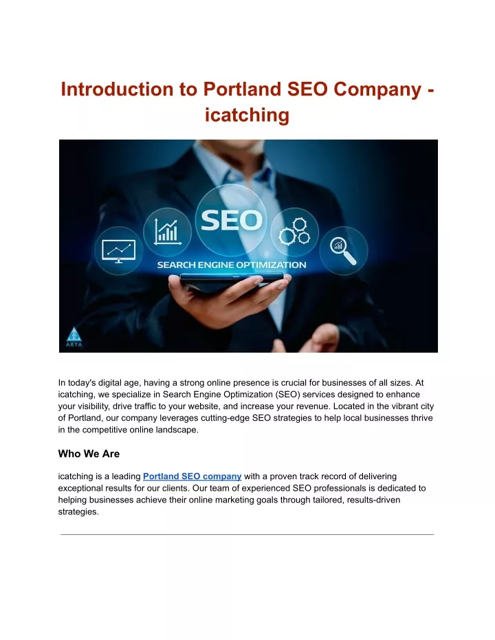 introduction to portland seo company icatching