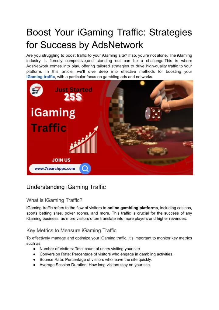 boost your igaming traffic strategies for success