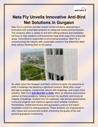 Anti Bird Net In Gurgaon