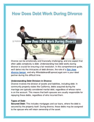 How Does Debt Work During Divorce