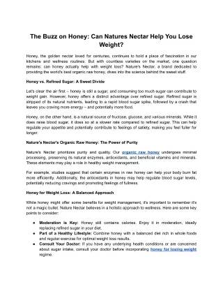 The Buzz on Honey_ Can Natures Nectar Help You Lose Weight