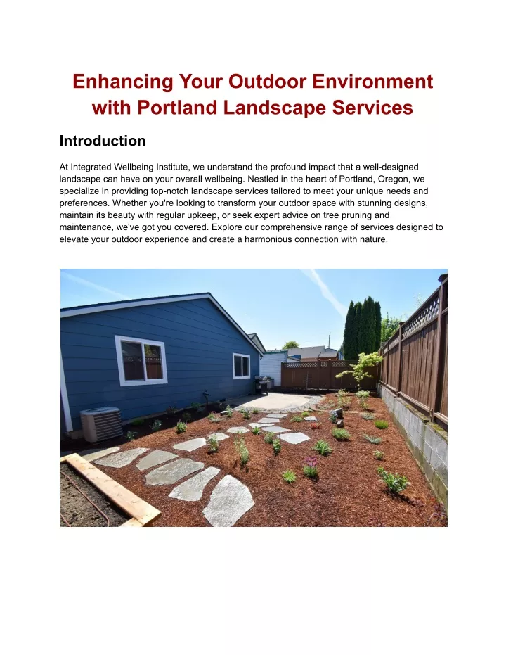 enhancing your outdoor environment with portland