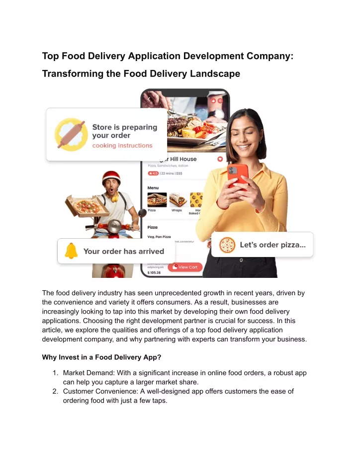 top food delivery application development company