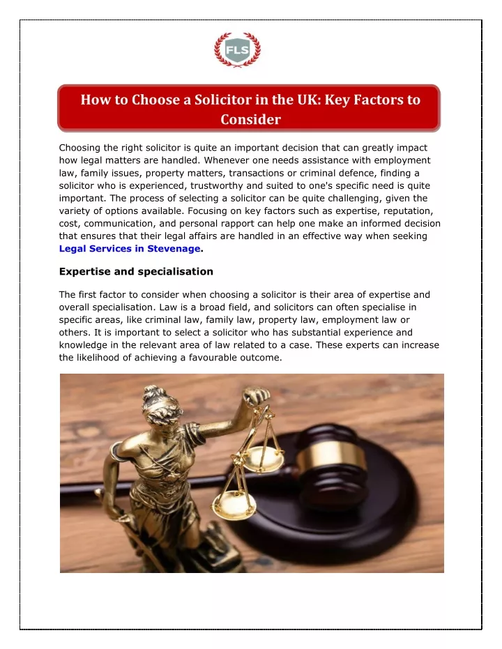 how to choose a solicitor in the uk key factors