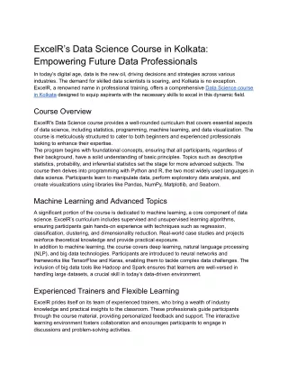 Data Science course in Kolkata