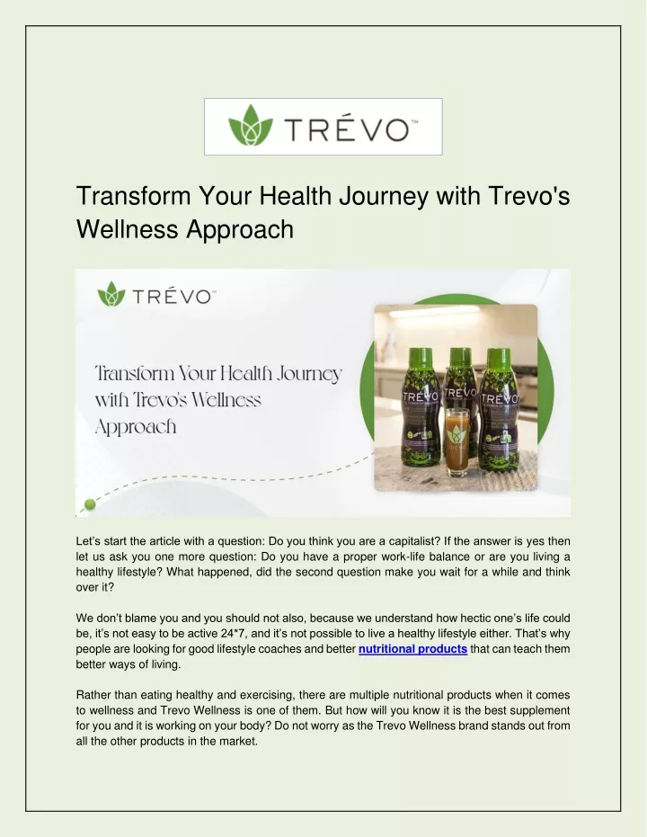 transform your health journey with trevo