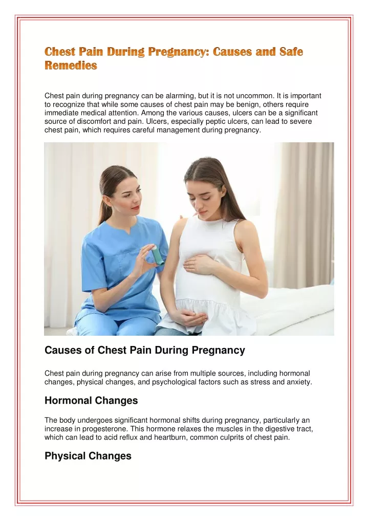 chest pain during pregnancy can be alarming