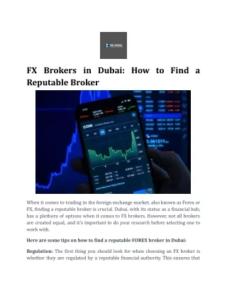 FX Brokers in Dubai_ How to Find a Reputable Broker