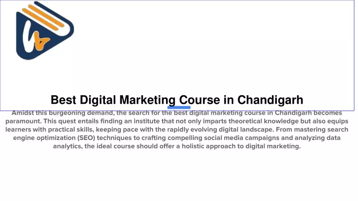 best digital marketing course in chandigarh