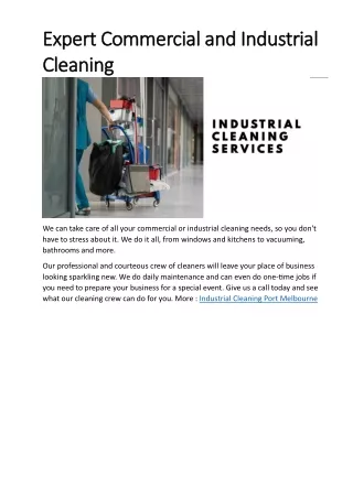 Expert Commercial and Industrial Cleaning