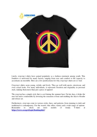 The Benefits That Young People Receive From Wearing Crop Top T-shirts