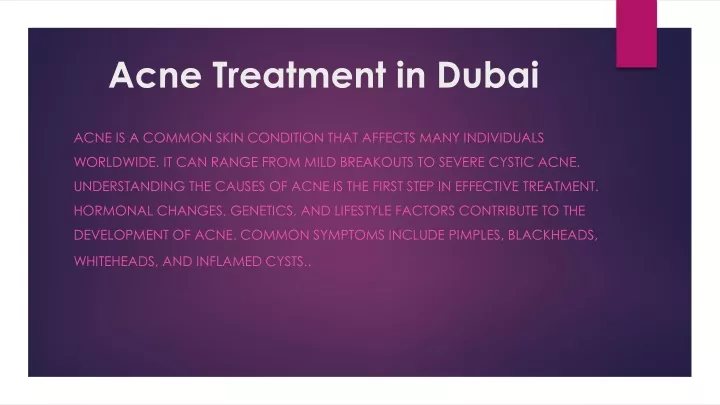 acne treatment in dubai