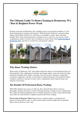 The Ultimate Guide To Home Cleaning in Bremerton WA