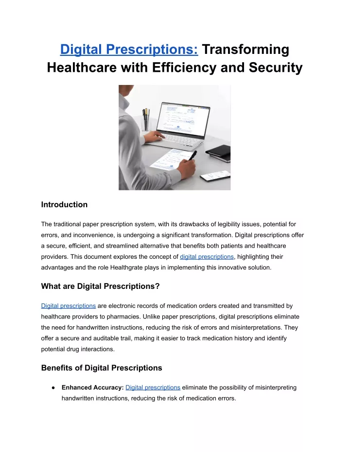 digital prescriptions transforming healthcare