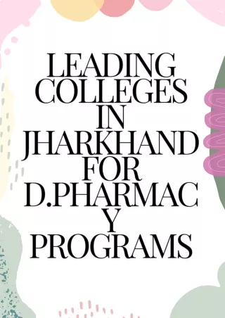 Top Colleges in Jharkhand for B.Pharmacy Degrees