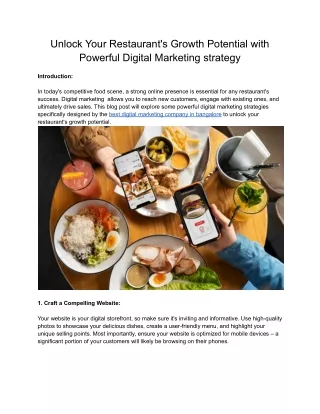 Unlock Your Restaurant's Growth Potential with Powerful DigitalMarketingstrategy