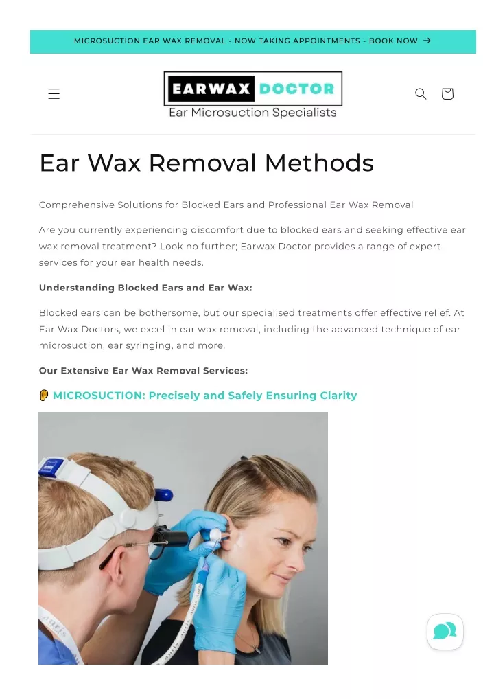 microsuction ear wax removal now taking