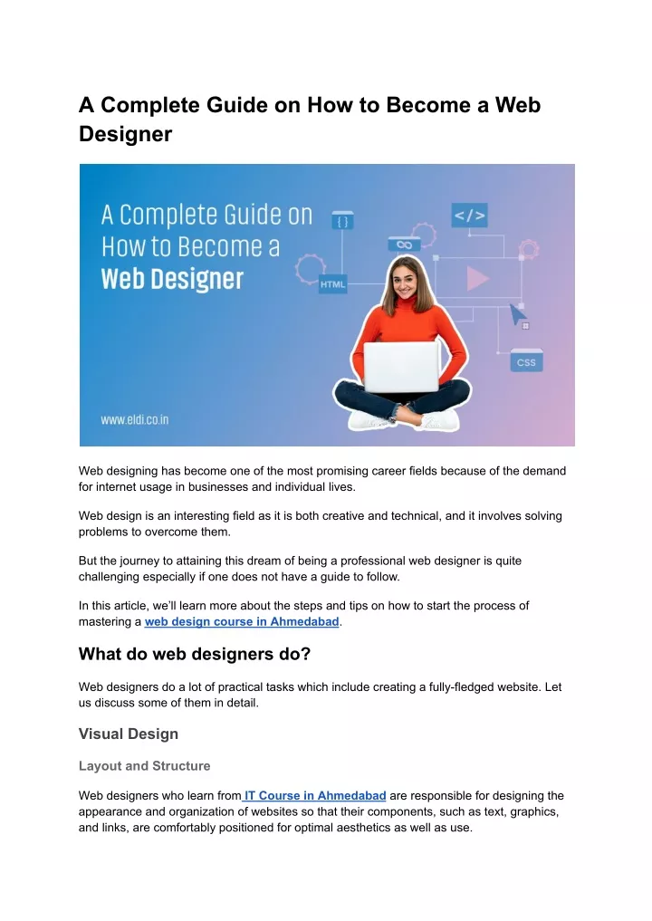 a complete guide on how to become a web designer