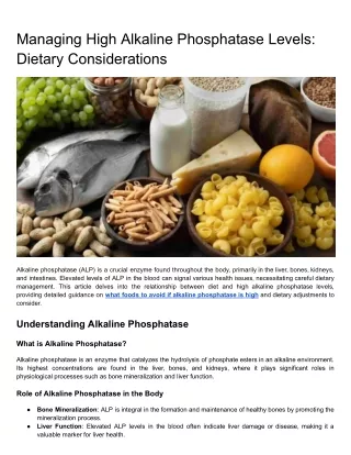 Managing High Alkaline Phosphatase Levels_ Dietary Considerations