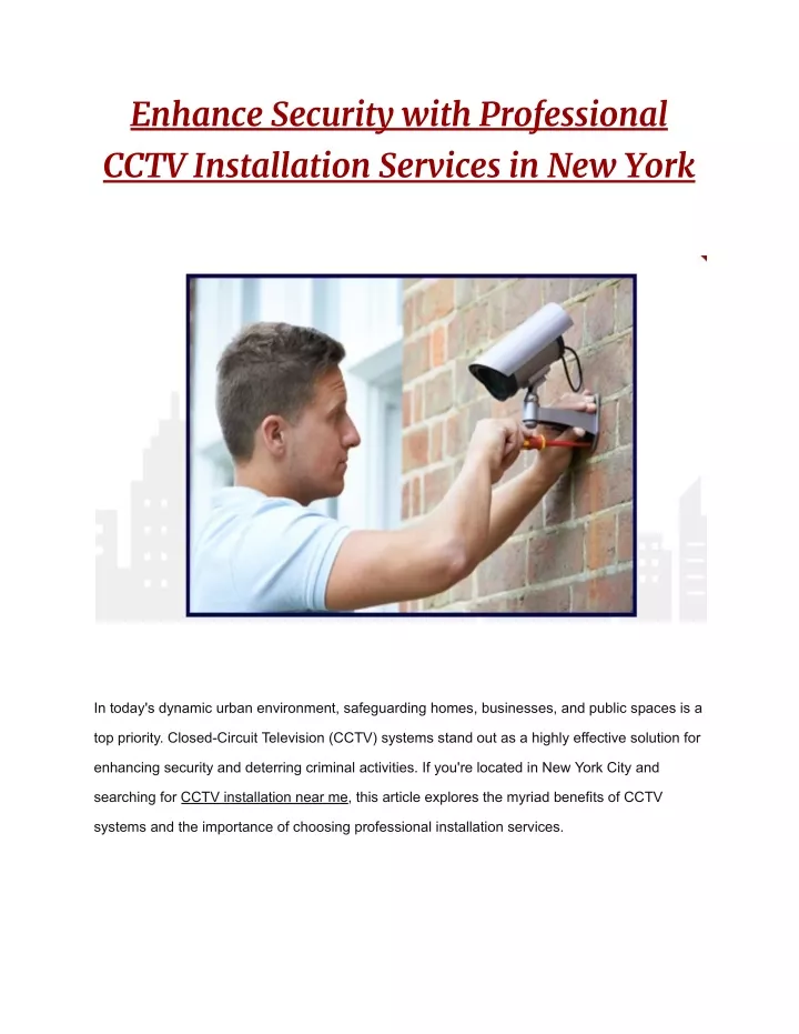 enhance security with professional cctv