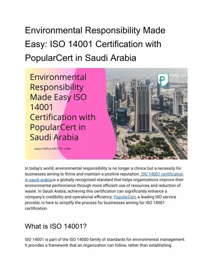 environmental responsibility made easy iso 14001