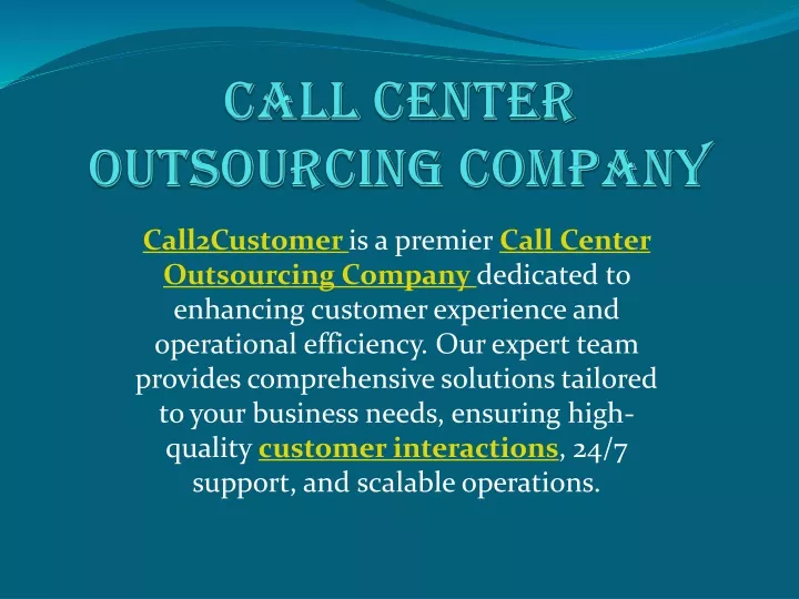 call center outsourcing company