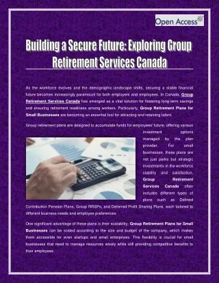 Building a Secure Future - Exploring Group Retirement Services Canada