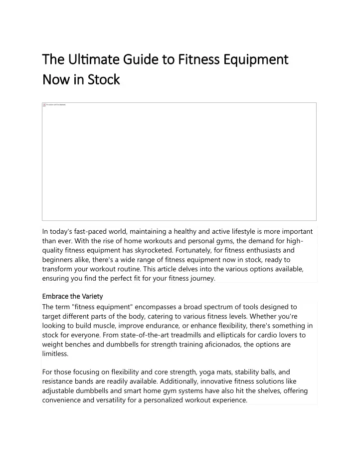 the ultimate guide to fitness equipment