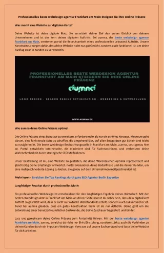 professionelles beste webdesign agentur frankfurt
