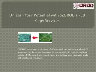 Unleash Your Potential with SZOROD's PCB Copy Services