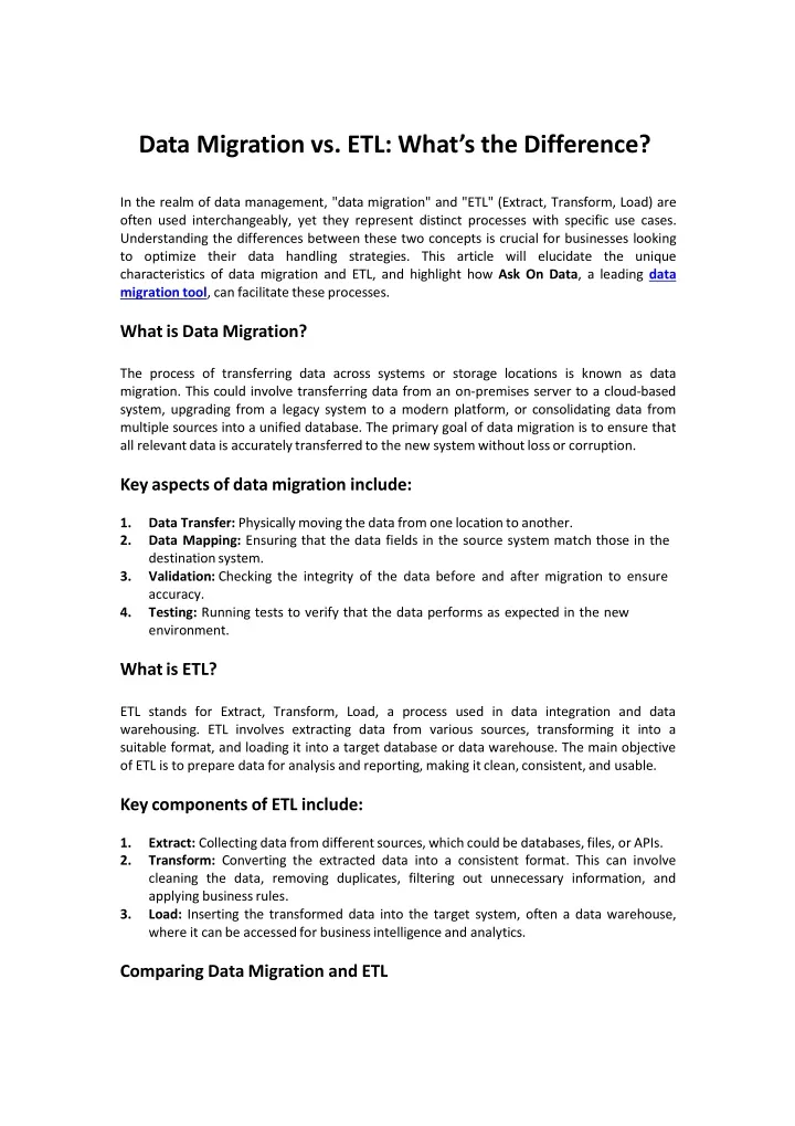 data migration vs etl what s the difference