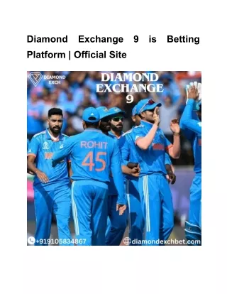 Diamond Exchange 9 is Betting Platform  Official Site