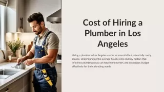 Cost of Hiring a Plumber in Los Angeles