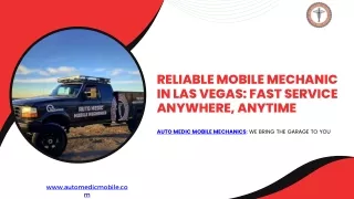 Reliable Mobile Mechanic in Las Vegas Fast Service Anywhere, Anytime