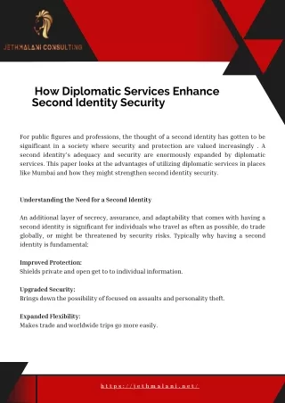 Enhancing Second Identity Security: The Role of Diplomatic Services in Mumbai