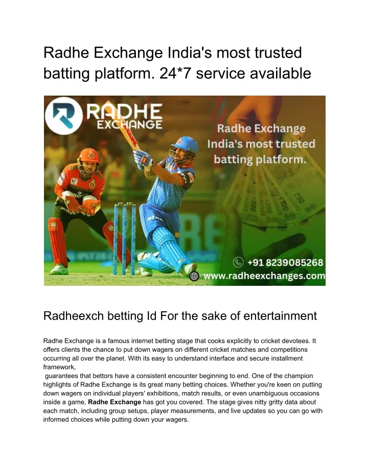 radhe exchange india s most trusted batting