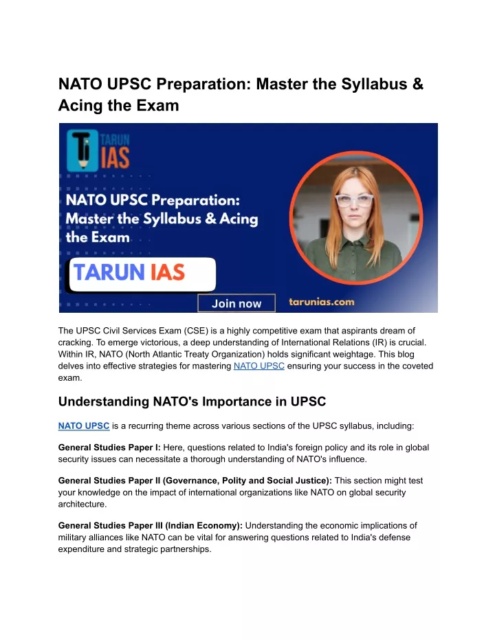 nato upsc preparation master the syllabus acing