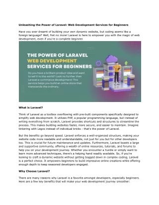 Unleashing the Power of Laravel_ Web Development Services for Beginners
