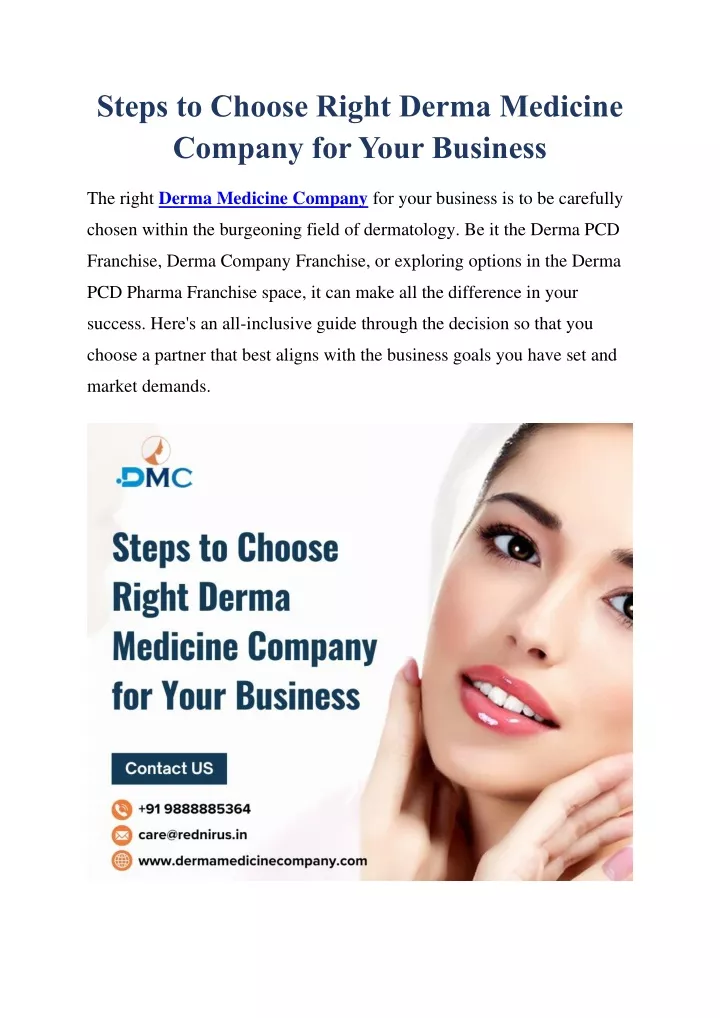 steps to choose right derma medicine company