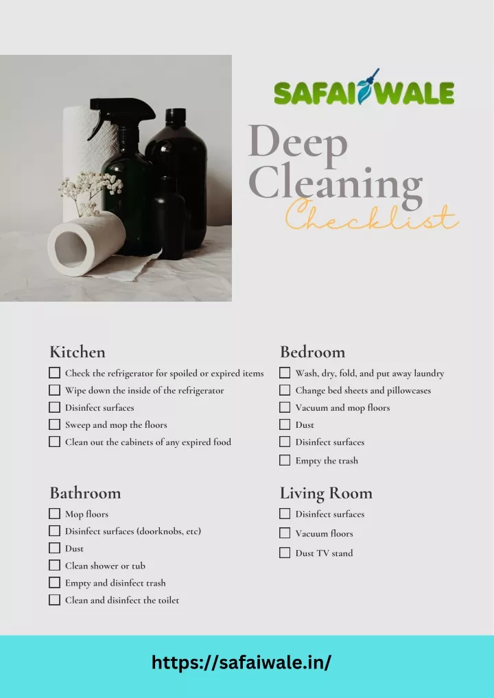 deep cleaning checklist