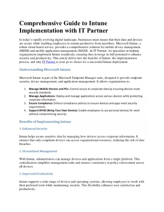Intune implementation