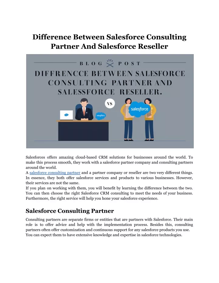 difference between salesforce consulting partner