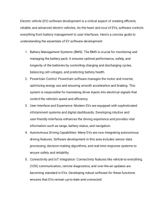 Mastering Electric Vehicle Software: A Complete Guide to Building EV Intelligenc