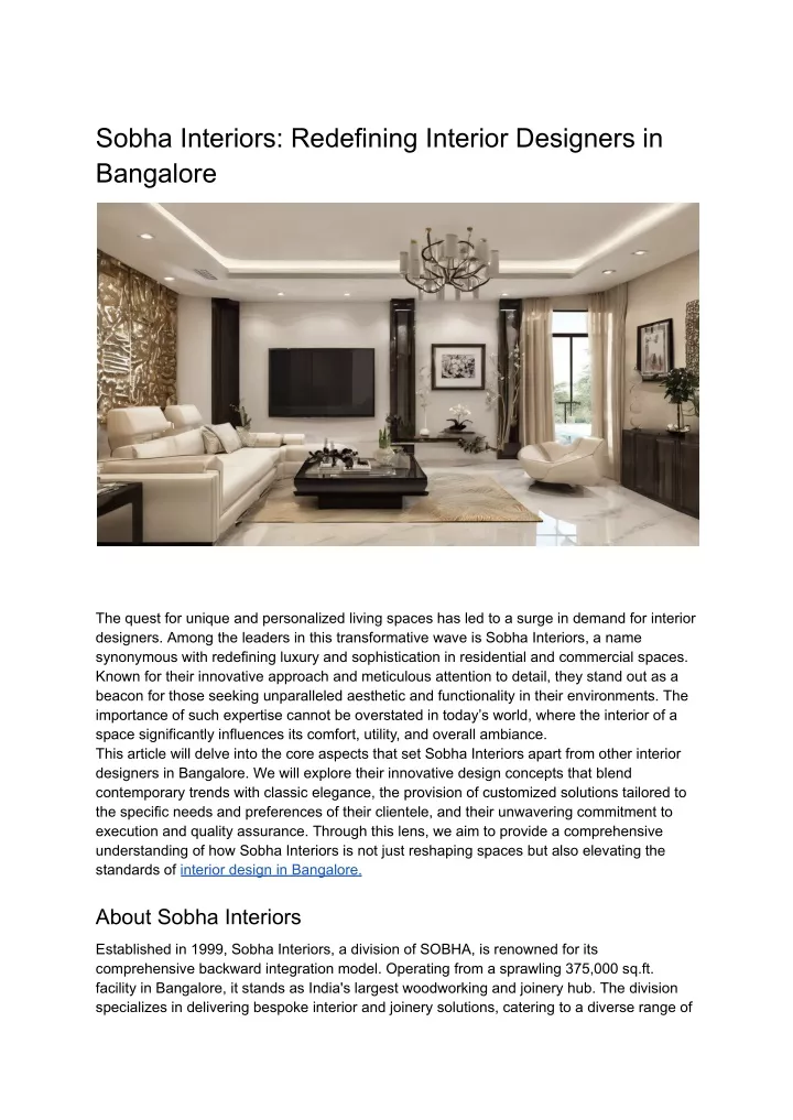 sobha interiors redefining interior designers