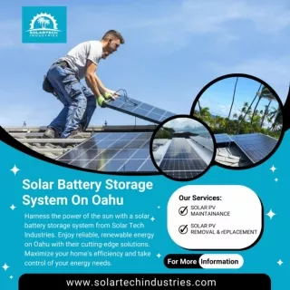 Solar Battery Storage System On Oahu