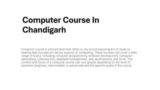 computer course in chandigarh