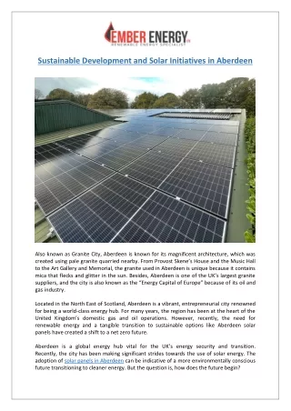 Solar Panels in Aberdeen  Powering Sustainable Growth  Ember Energy